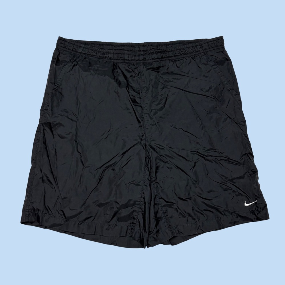 Nike Mens Black Nylon Mesh Lined Athletic Training Shorts Large 7 Inch Inseam